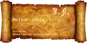 Neller Júlia névjegykártya